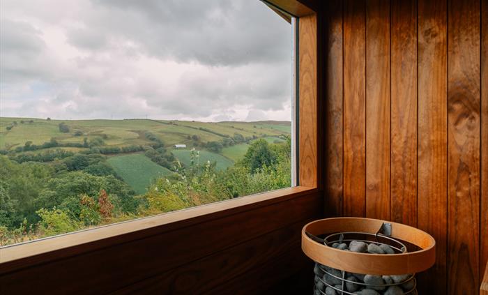 View from sauna at the lavender farm
